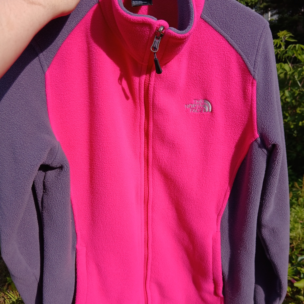 The North Face Kids Pink and Gray Fleece Jacket